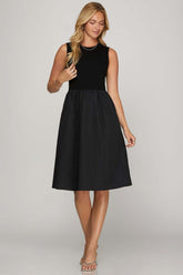 Plus Size Black Sleeveless Midi Dress with Pockets, Dresses, $ 58.00, A Moment Of Now™